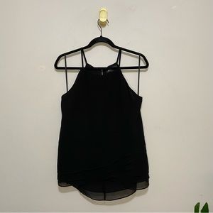 Sam Edelman Stella Layered Exposed Zipper Black Halter Tank Top